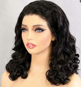Bouncy loose wave wig human hair 13x4 hd lace glueless wear and go wig