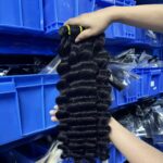 2026 cheap deep wave bundles bulk raw human hair weft, tight springy deep curl, factory warehouse stock for wholesale hair vendors