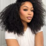 Afro Kinky Curly 3 In 1 Half Wig human hair, fluffy natural curly half wig