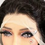 Close‑up lace hairline bouncy loose wave wig pre plucked baby hair