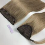 Chinese raw hair ponytails, lace base ponytail hair extensions