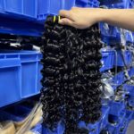 Cuticle aligned curly wave human hair bundles bulk supply, virgin hair can be dyed and bleached for hair business