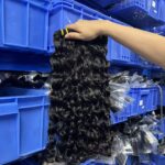Cuticle aligned water wave human hair bundles, can be dyed bleached for protective hairstyle business
