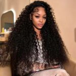 Virgin deep wave bundles bulk installed hairstyle, voluminous bouncy deep curl style for black women hair extensions