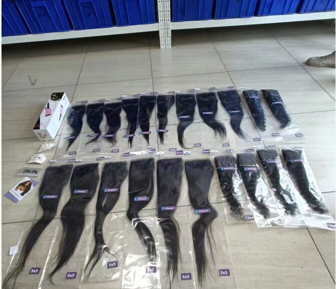 Factory packed human hair bundles and HD lace closure frontal, multiple textures, ready for wholesale shipment for hair vendors