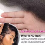 HD lace close up, ultra transparent thin lace, HD lace explanation graphic, melt skin for all skin tones, human hair wig lace material