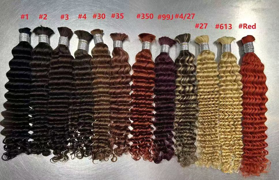 Colored human hair bulk for boho braids wholesale clearance