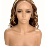 Money Piece Highlight Wavy Wig 5x5 hd closure glueless cap mannequin display