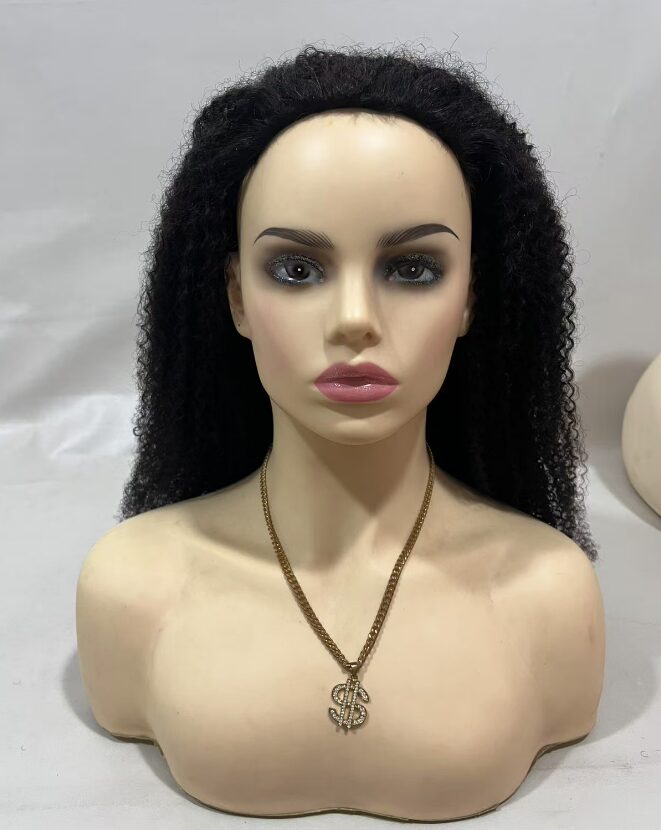 No lace no glue virgin human hair wig mannequin display, glueless protective style wig for wholesale hair business 2026 trend