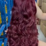 OEM Colored Bouncy Curly Glueless Wig burgundy curly human hair wig