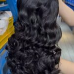 OEM Colored Bouncy Curly Glueless Wig natural black bouncy curly human hair