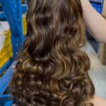 OEM Colored Bouncy Curly Glueless Wig piano highlight bouncy curly human hai