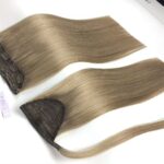 Raw Chinese hair ponytail extensions, long silky straight hair