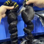 Wholesale human hair loose wave bundles, raw virgin hair wefts, factory bulk stock for hair vendors