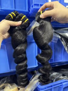 Wholesale human hair loose wave bundles, raw virgin hair wefts, factory bulk stock for hair vendors