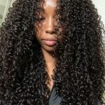 Tangle & shedding free kinky curly bundles installed hairstyle, full voluminous kinky curly protective style for black women hair extensions