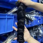 Single raw virgin loose wave bundle, natural black human hair weft, factory wholesale supply